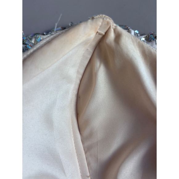 Sparkling Strapless Mini Dress Iridescent Sequin Embellished Party Cocktail - Picture 10 of 15